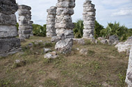 Top of Atlantes Temple Columns at Ake - ake mayan ruins,ake mayan temple,mayan temple pictures,mayan ruins photos